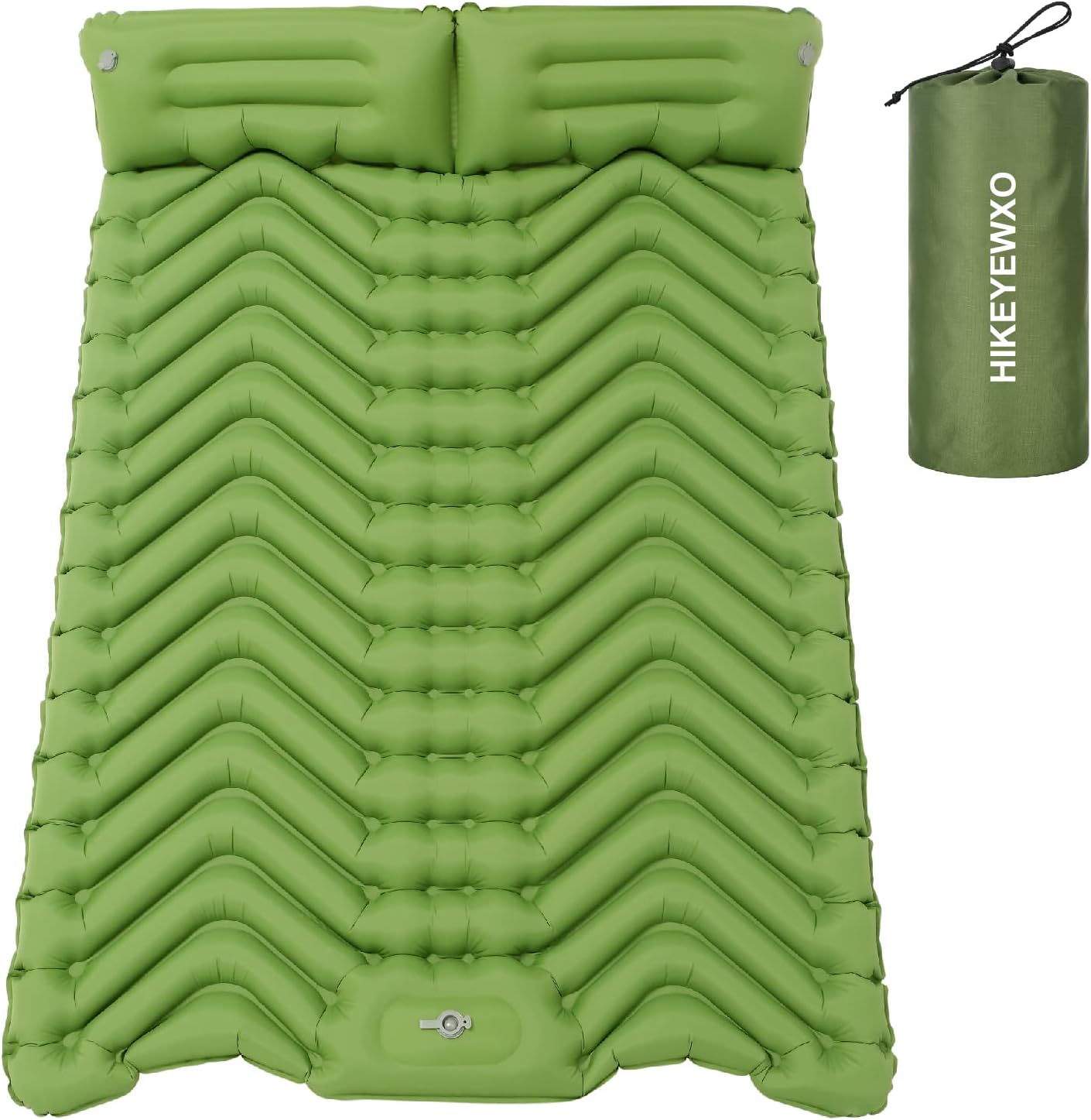 Double Sleeping Pad Lightweight 2 Person Camping Pad Inflatable Extra Thick Sleeping Mat with Pillow Durable Waterproof Foot Press Camping Mattress with Built-in Pump for Backpacking, Hiking, Tent