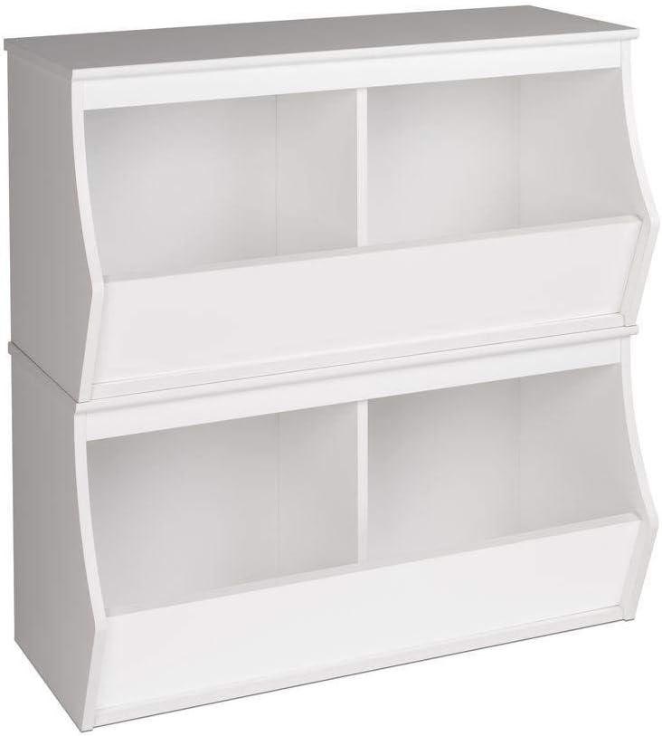 Prepac Monterey Stacked 4-Bin Storage Cubby, White