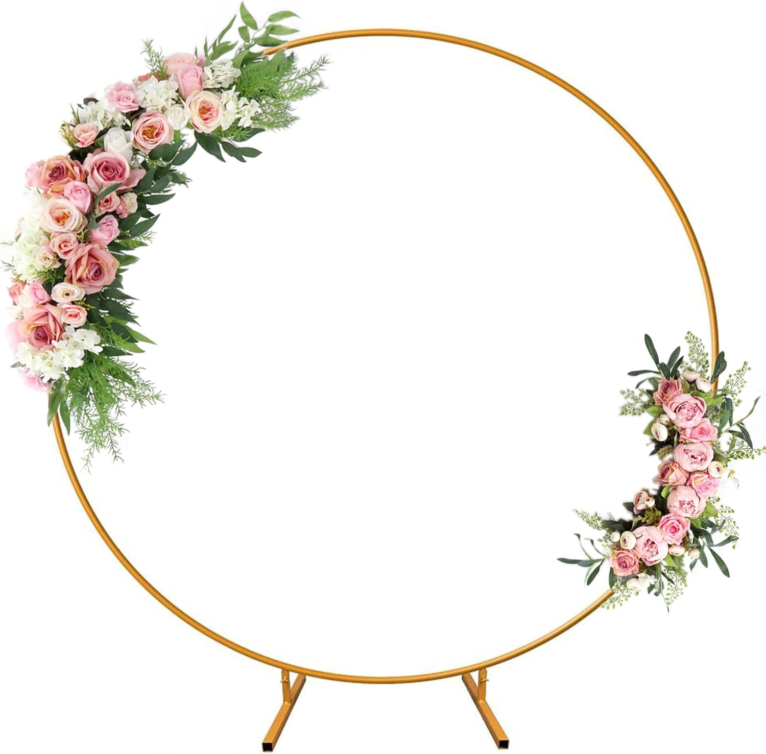 LSSJWZY 6.56ft(2m) Metal Round Wedding Arch Kit Balloon Arch Stand for Birthday Party Decoration, Graduation Decorations, Wedding Decoration and Baby Shower Photo Background Decoration