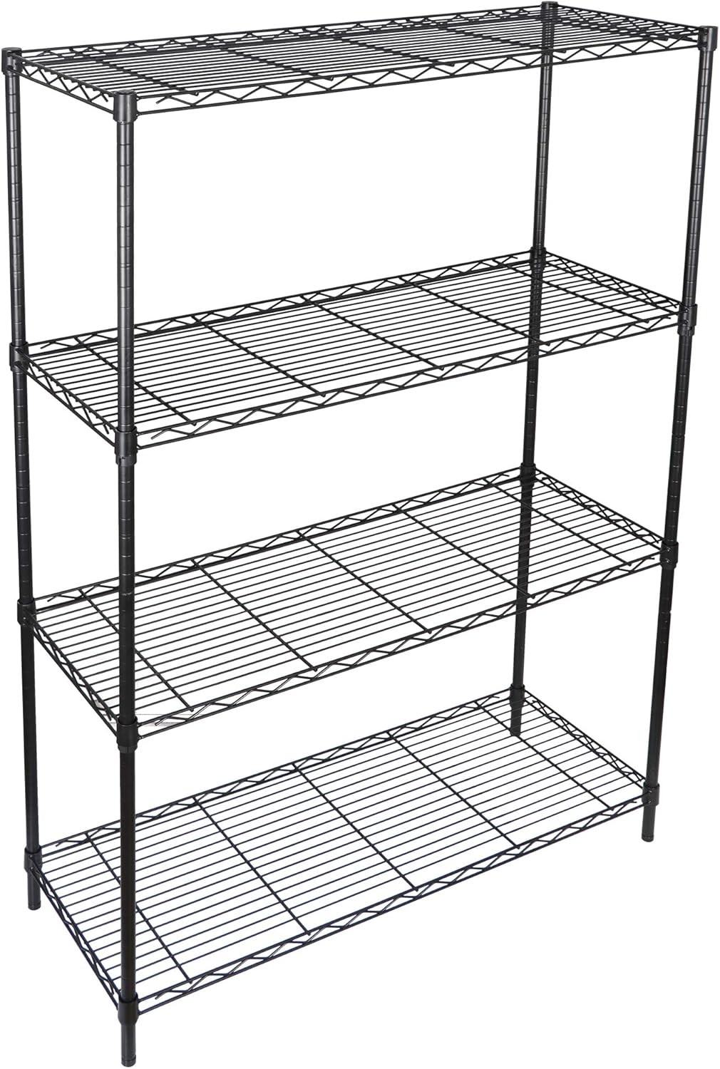 ZENY 4-Shelf Adjustable, Heavy Duty Storage Shelving Unit, Steel Organizer Wire Rack, Storage Rack with Leveling Feet for Kitchen Office Garage Pack of 2