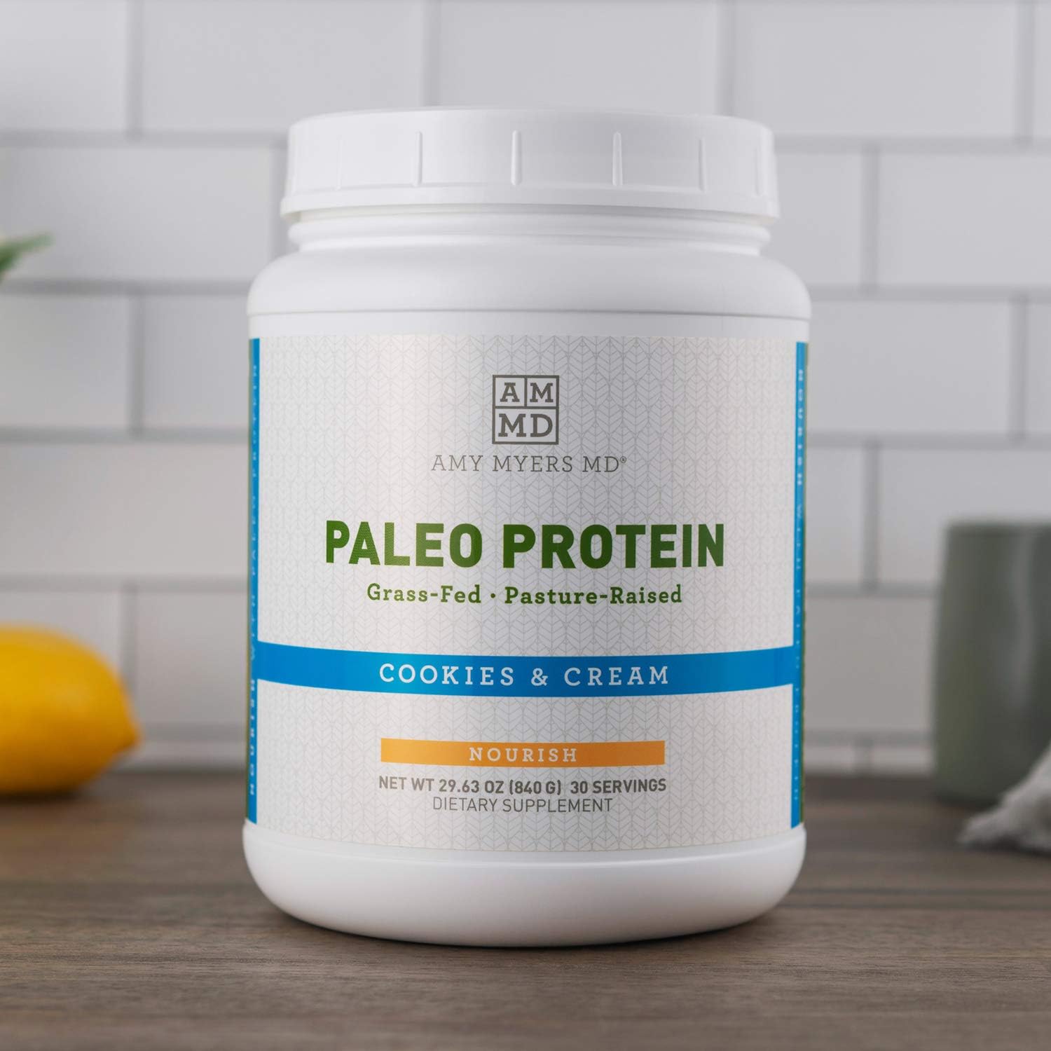Pure Paleo Protein Powder by Dr. Amy Myers - Cookies and Cream - Clean Grass Fed, Pasture Raised Hormone Free - Non-GMO, Gluten & Dairy Free - Perfect Shake for Keto and Paleo Diet - 21g Per Serving Pack of 2