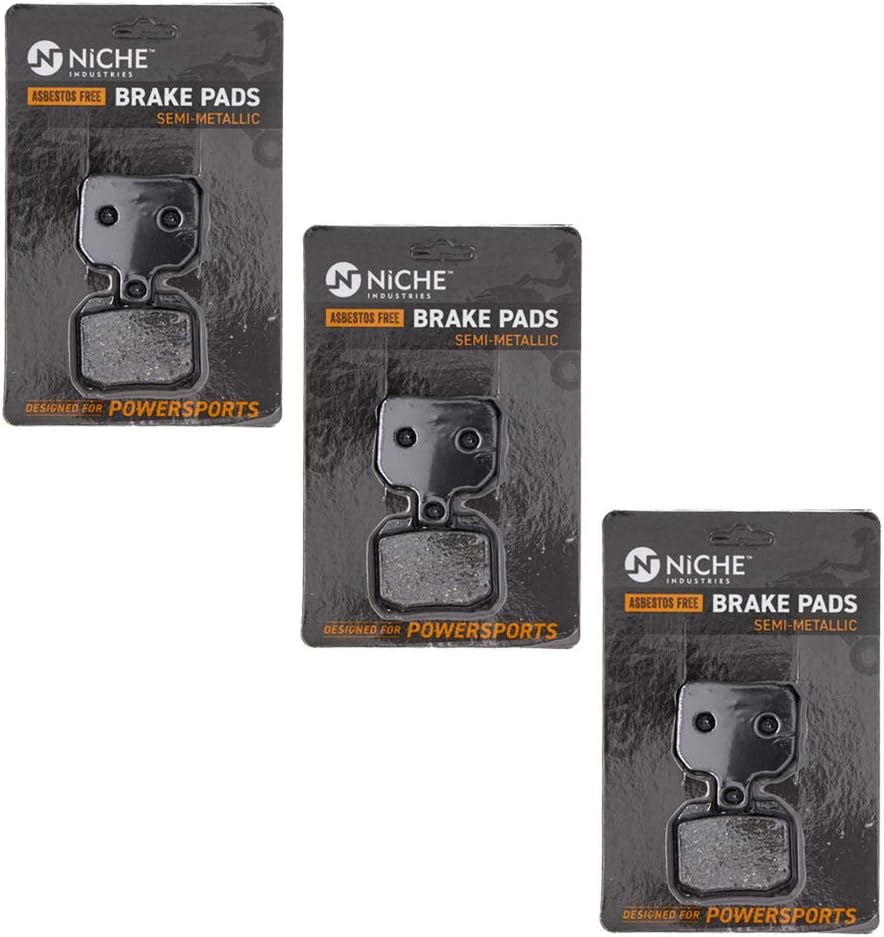 NICHE Brake Pad Set for Can-Am Traxter 500 XL 705600041 Front L/R Rear Right Semi-Metallic 3 Pack