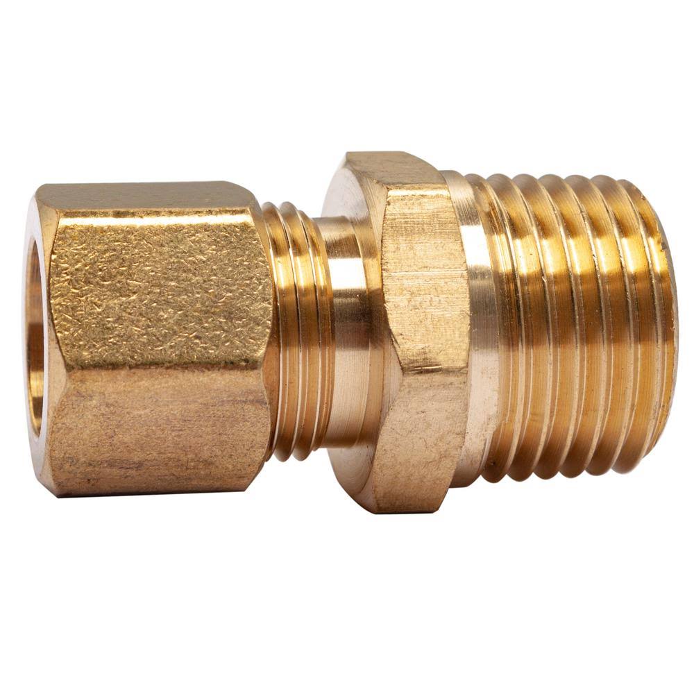 LTWFITTING Brass 1/2x22 OD x 1/2x22 Male NPT Compression Connector Fitting(Pack of 20 )