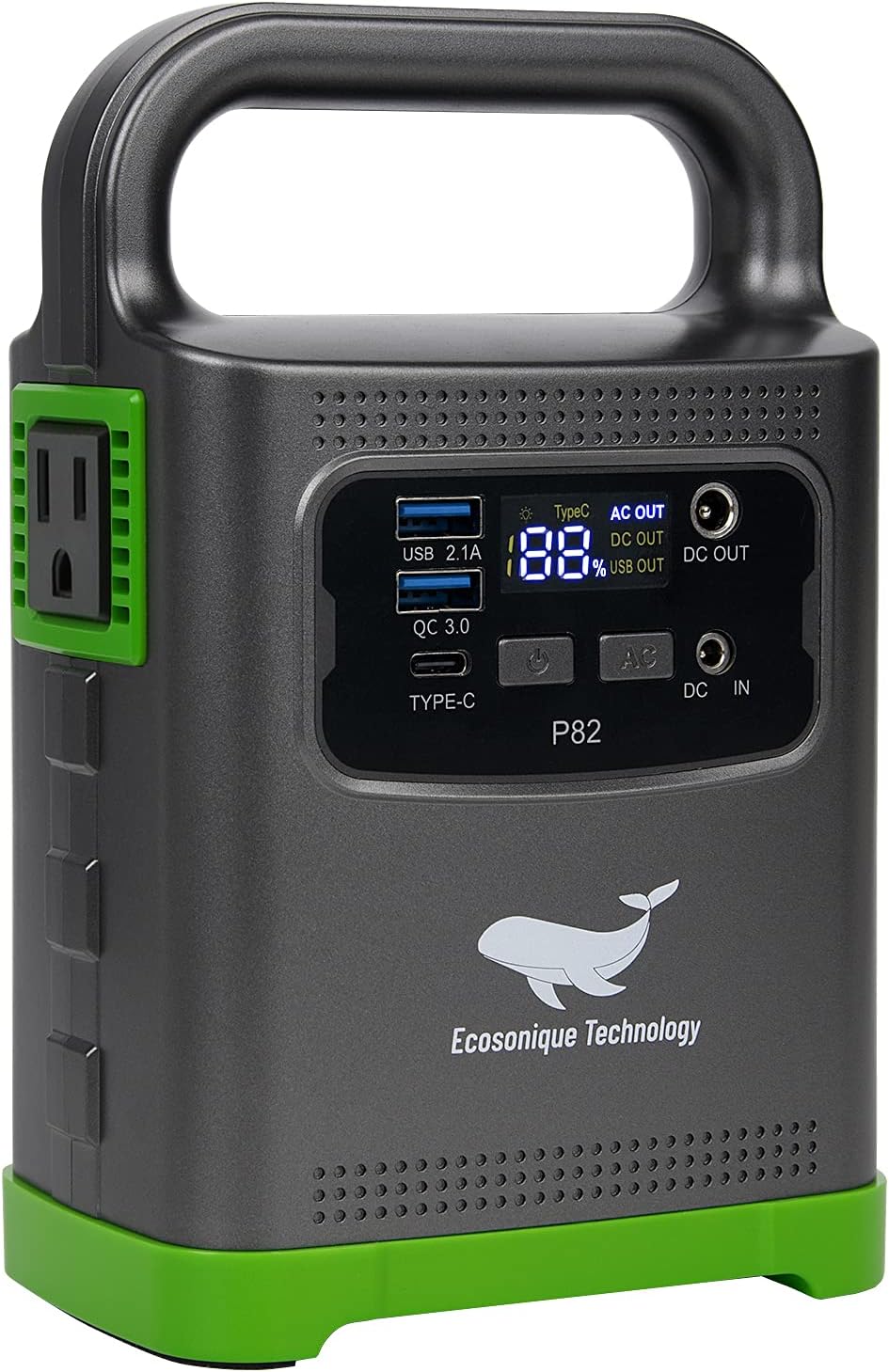 Portable Power Station 88.8Wh, Ecosonique Two-Way PD 60W Portable Laptop Charger, 24000mAh Travel Solar Power Bank(Solar Panel Not Included) with 110V/80W Peak 120W AC Outlet for Home Use, RV Camping Pack of 2