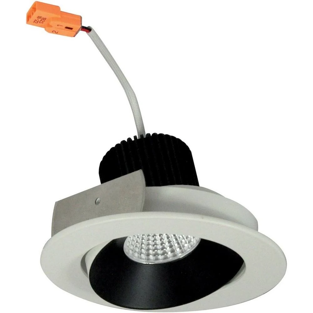 Nora NIO-4RC27XBW 4x22 Iolite Round Cone Regress Adjustable TRIM, 800lm, 2700K, Black/White