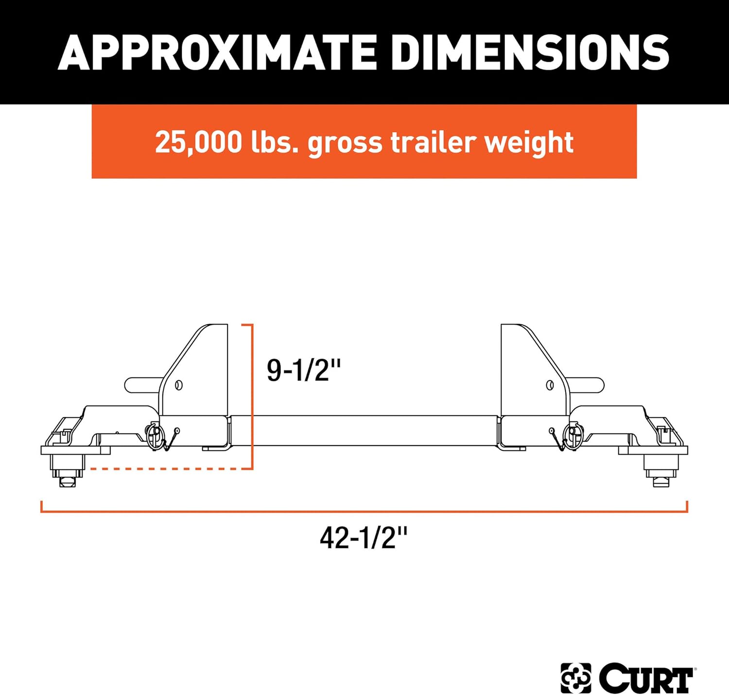 CURT 16021 Replacement Ram 2500, 3500 Puck System 5th Wheel Legs, 25,000 lbs, Hitch Head Required