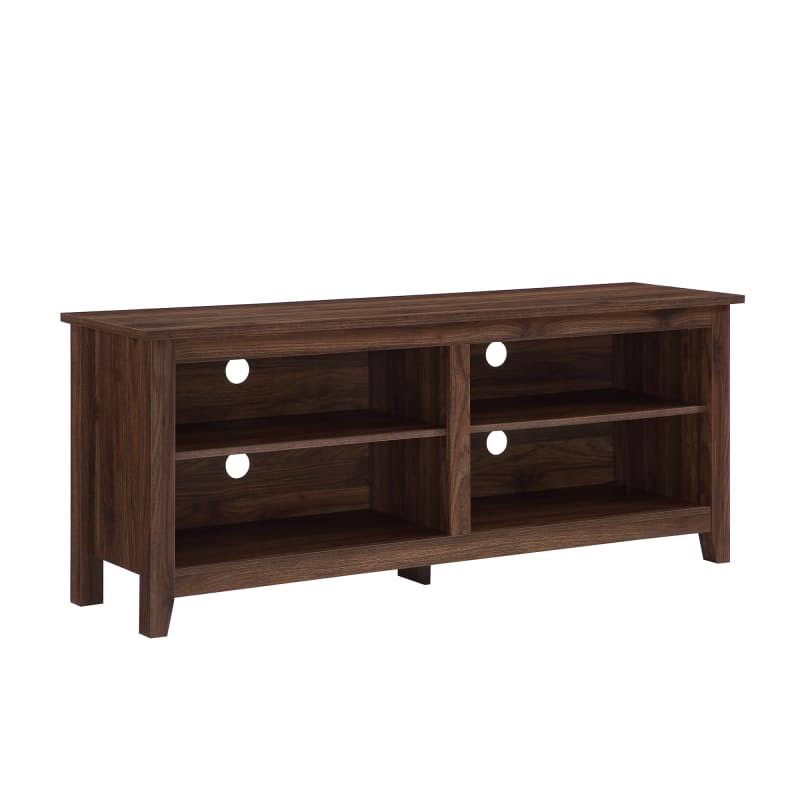 Delacora WE-BD58CSP 58x22 Wide Wood TV Stand Dark Walnut