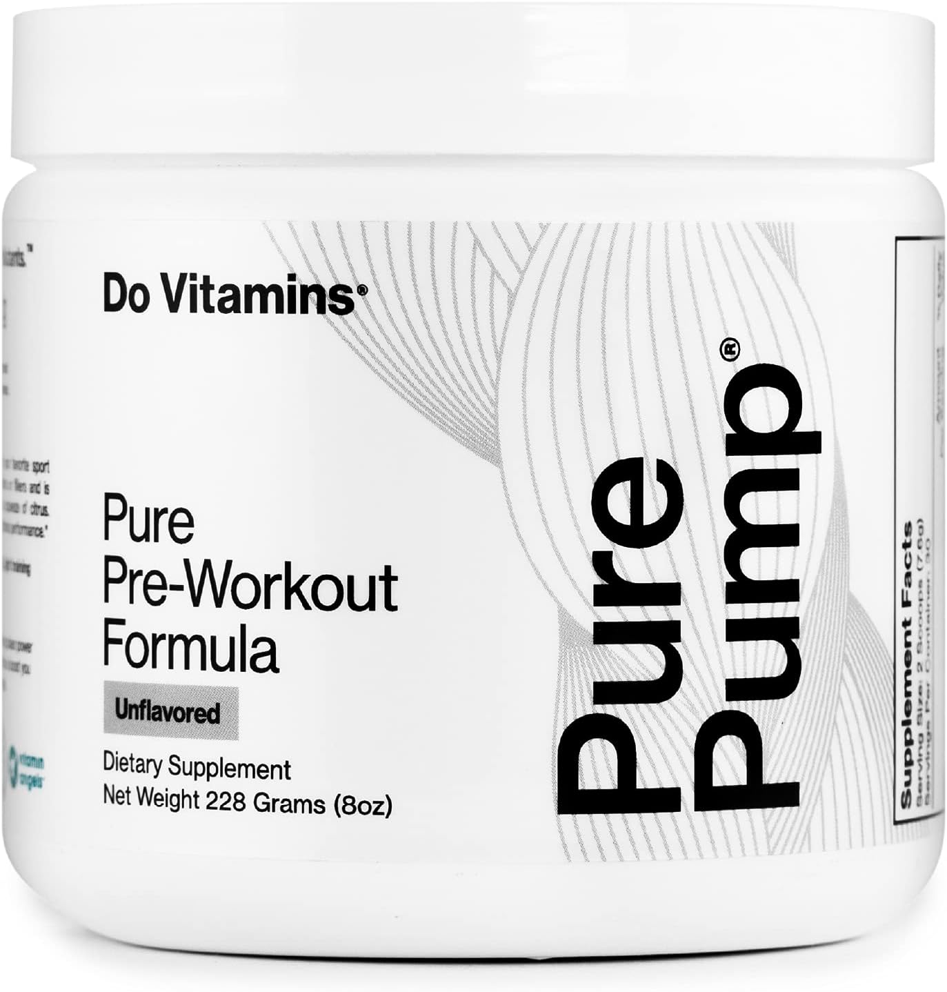 Do Vitamins PurePump - All-Natural Clean Pre-Workout Powder, Boost Energy, Focus, Pumps, Endurance, Paleo, Keto, Vegan, Citrulline, Beta Alanine, Unflavored (30 Servings) Pack of 2