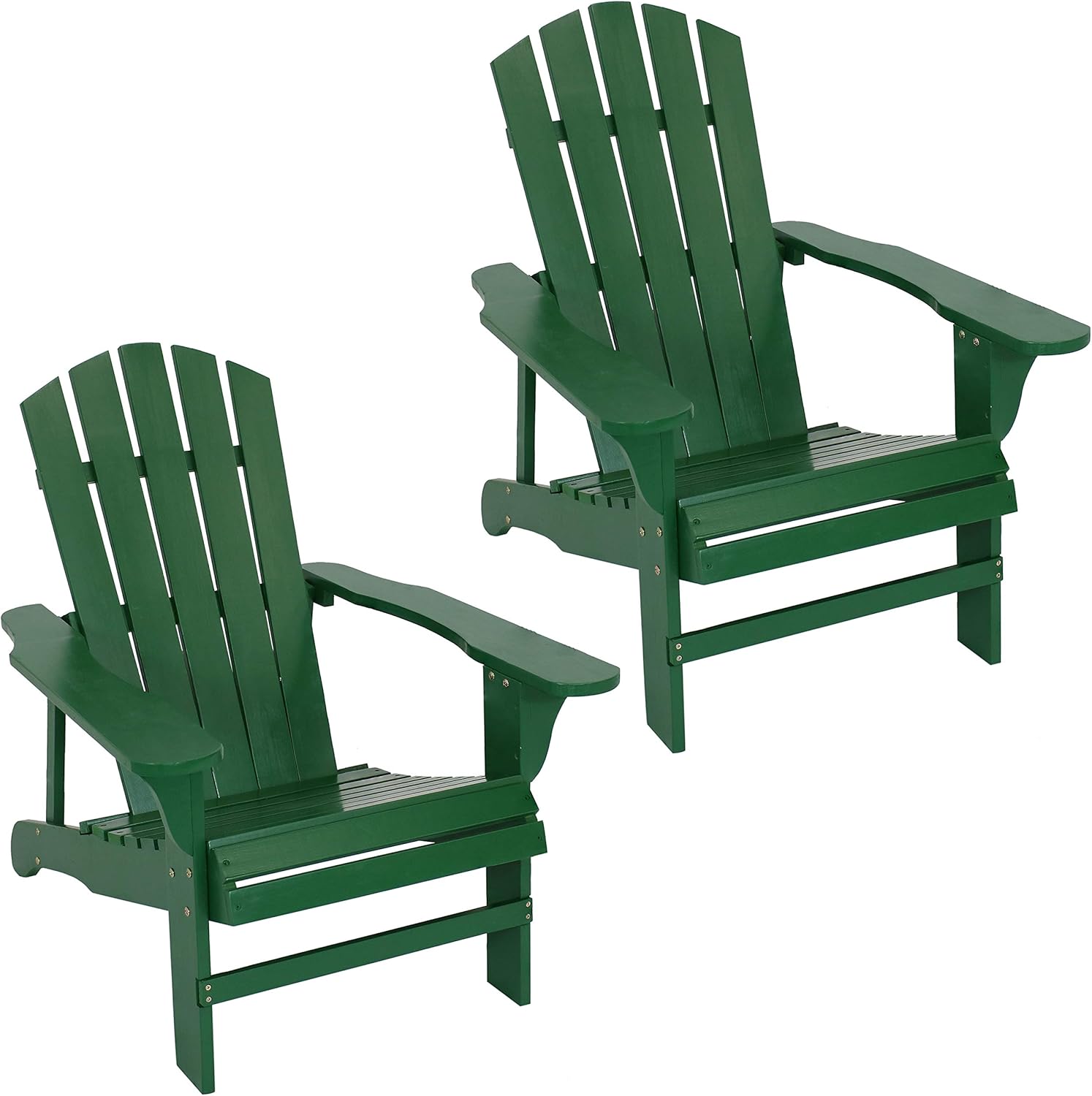 Sunnydaze Coastal Bliss Outdoor Wooden Adirondack Patio Chair Set of 2, White