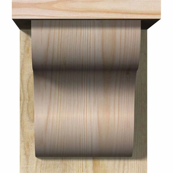 8x22W x 10x22D x 10x22H Carmel Rough Sawn Corbel w/Backplate, Douglas Fir