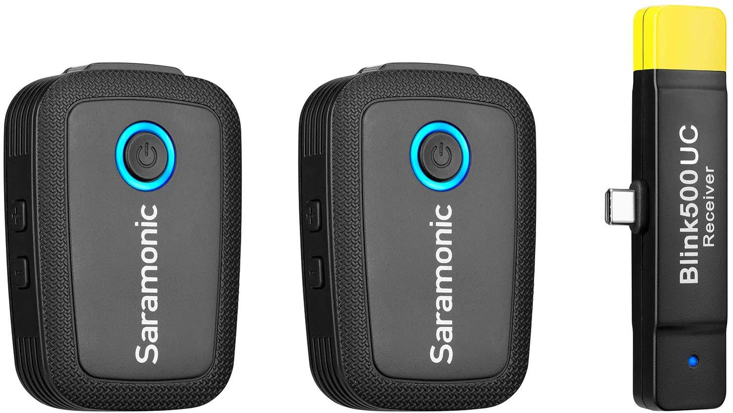 Saramonic Blink500 B6 2.4GHz Ultracompact Wireless Lavalier Microphone System 2 Transmitter 1 Receiver Plugu0026Play USB-C Recei