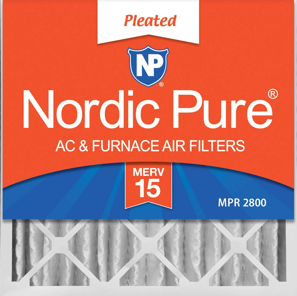 Nordic Pure 20x20x4 MERV 15 Pleated AC Furnace Air Filters 2 Pack