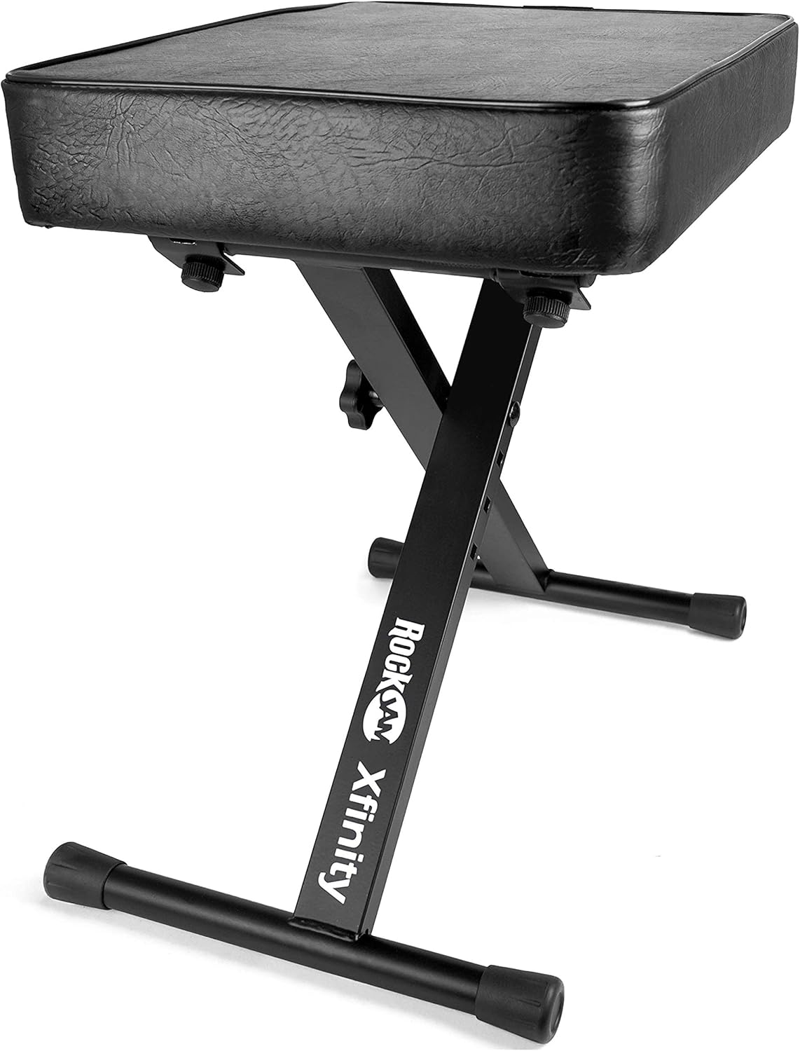 RockJam KB100 Adjustable Padded Keyboard Bench, X-Style, Black Pack of 2