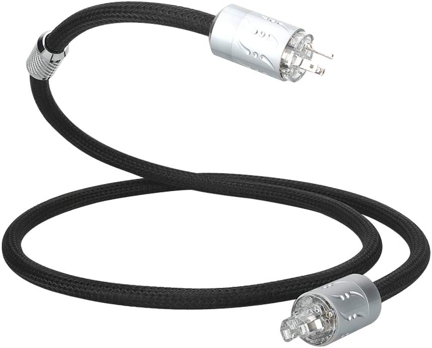 Viborg Hi-End Audiophile AC Power Cable MTR1501 16pcs Multiplex Copper Audio Mains Cord with Rhodium Plated US Standard Connector VM512R+VF512R Plug (1.5M/5FT)