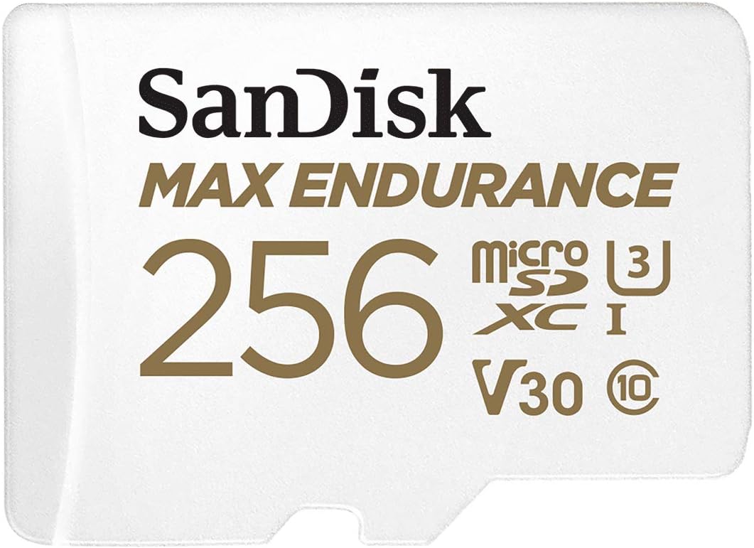SanDisk 256GB MAX Endurance microSDXC Card with Adapter for Home Security Cameras and Dash cams - C10, U3, V30, 4K UHD, Micro SD Card - SDSQQVR-256G-GN6IA Pack of 2