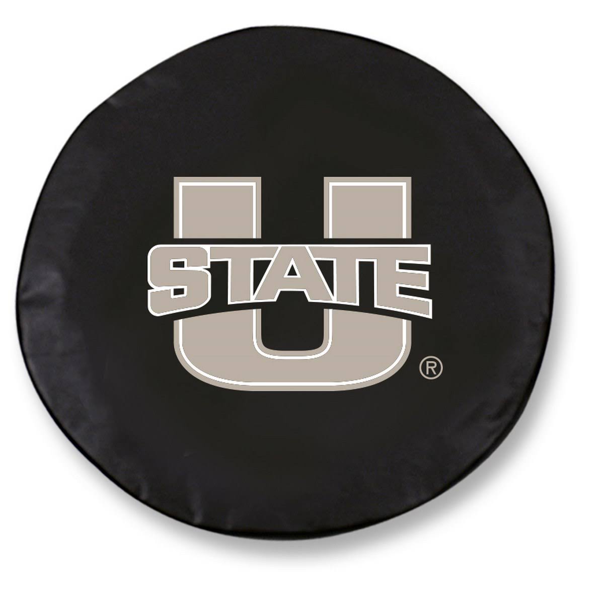 Utah State Aggies HBS Black Vinyl Fitted Spare Car Tire Cover (25 1/2x22 x 8x22)