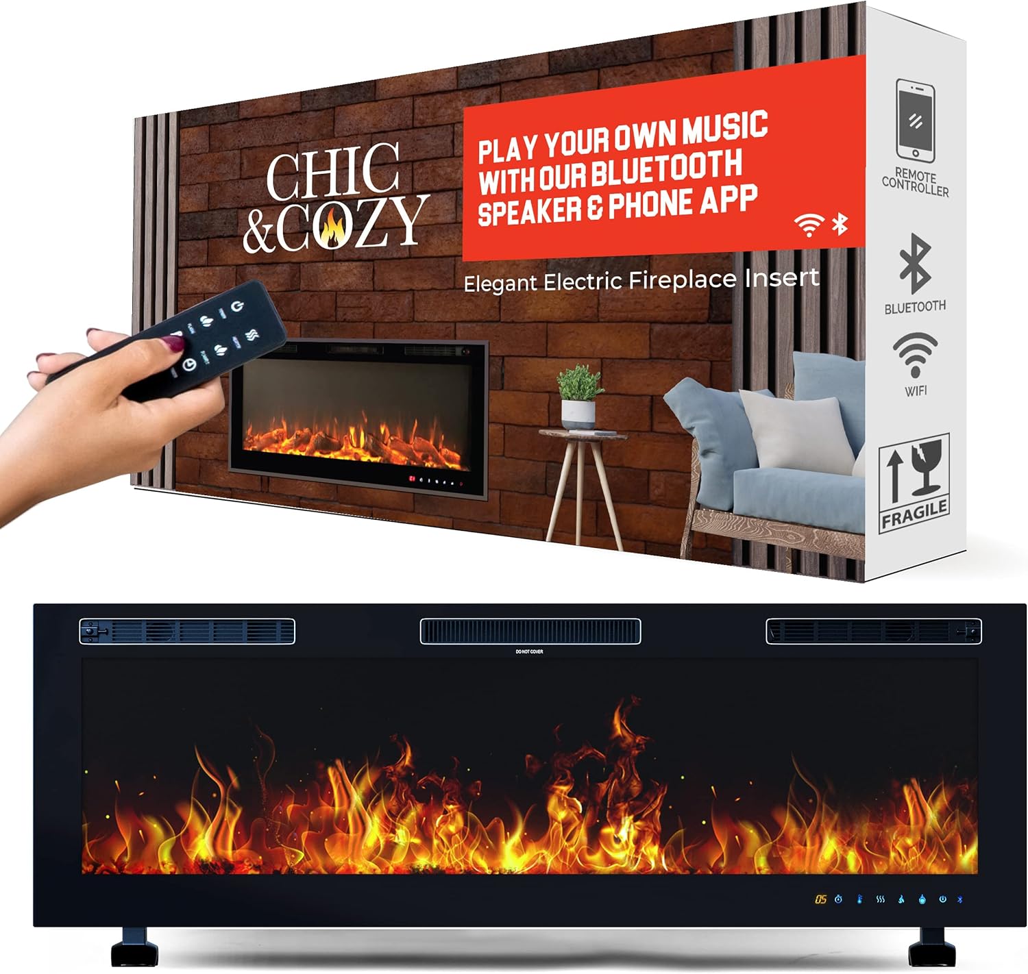 Chic&Cozy Electric Fireplace Insert | 60
