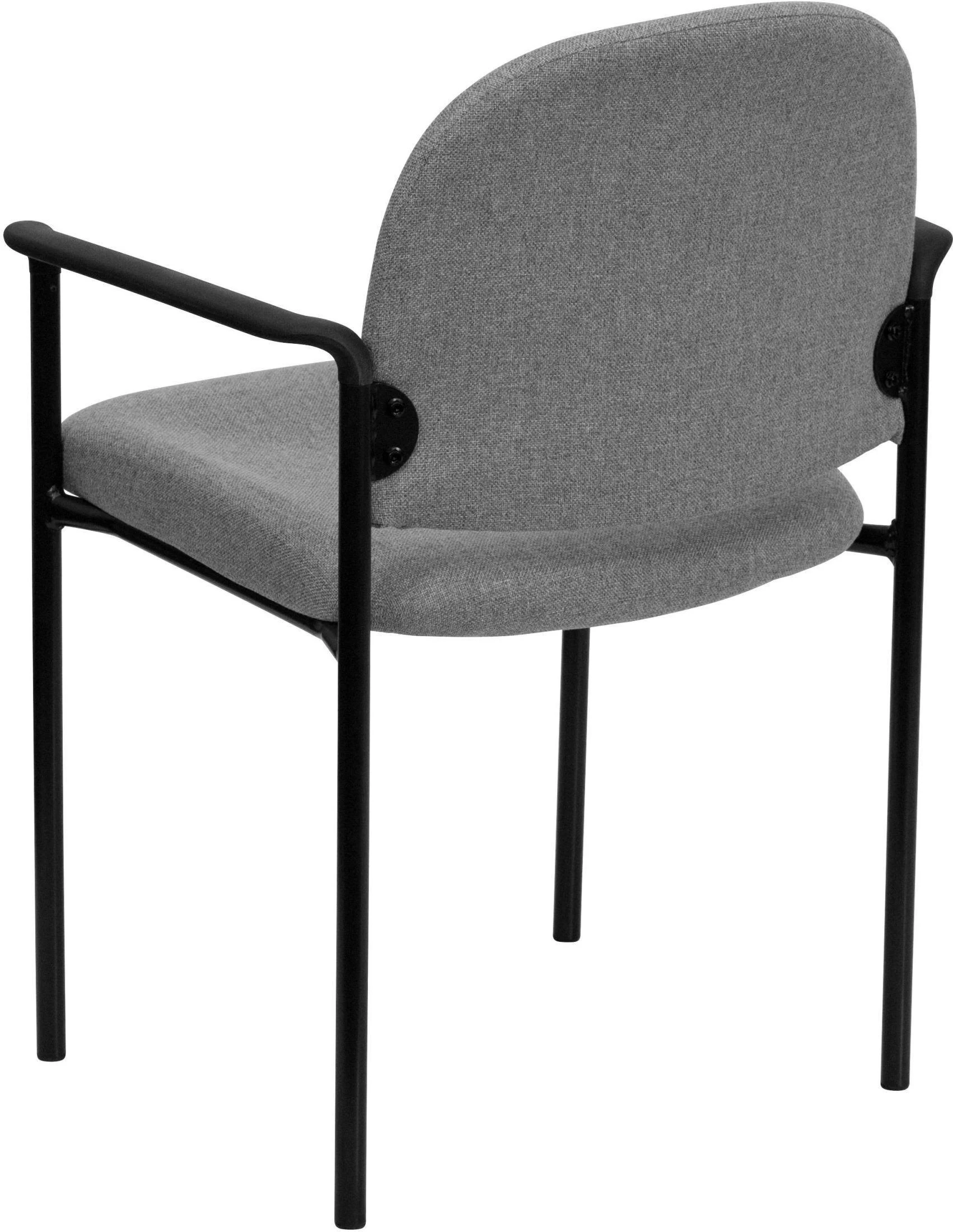 Flash Furniture Gray Fabric Comfortable Stackable Steel Side Chair with Arms