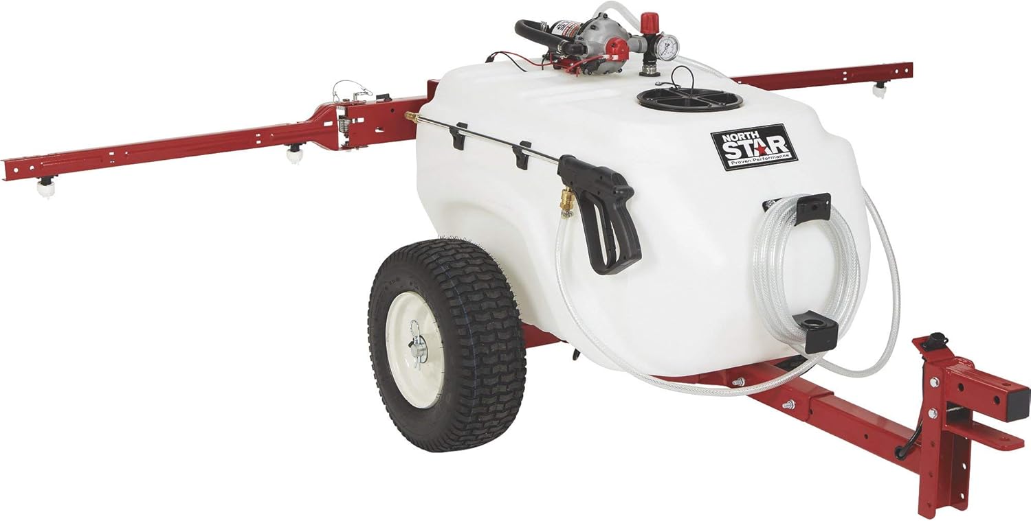 NorthStar Tow-Behind Trailer Boom Broadcast and Spot Sprayer - 41-Gallon Capacity, 4.0 GPM, 12V DC