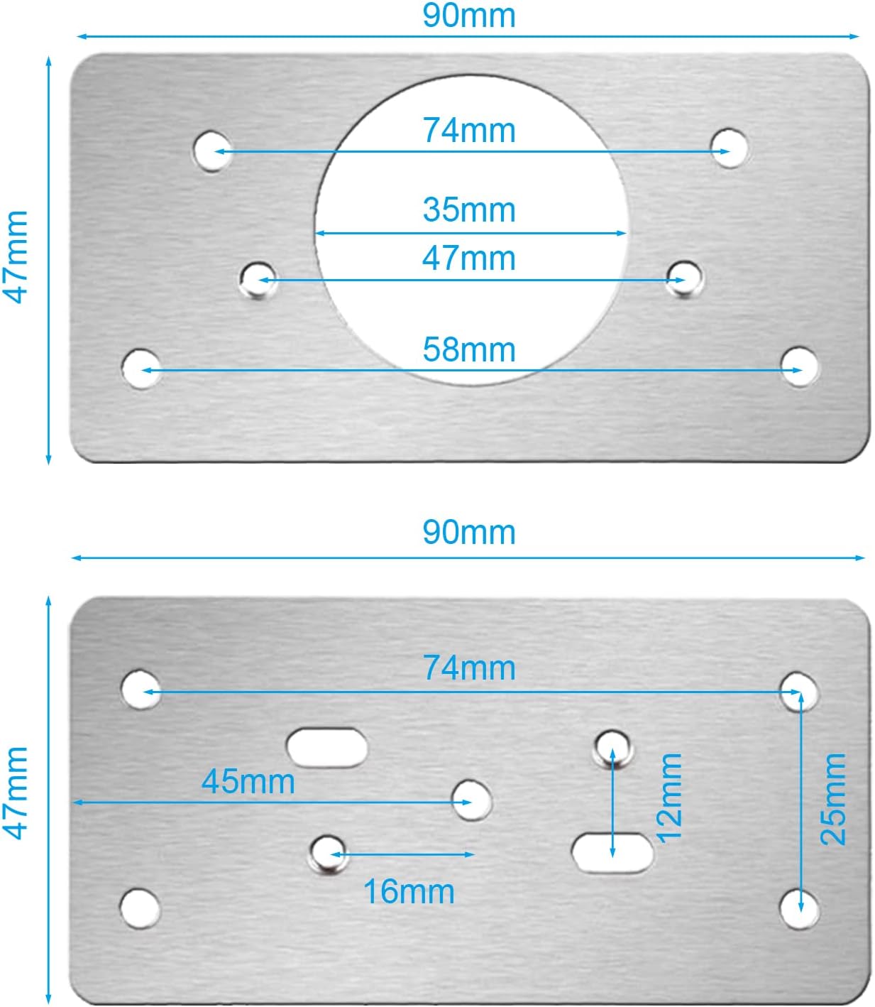 12-Pack Hinge Repair Kit - Cabinet Hinge Repair Plate Stainless Steel Door Hinge Repair Kit, Hinge Fixing Plate for Kitchen Cabinet Hinge Repair Brackets with Mounting Screws