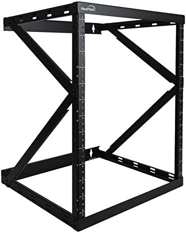 NavePoint 12U 2 Post Wall Mount 18 Inch Deep Switch Depth Heavy Duty Network Server Rack