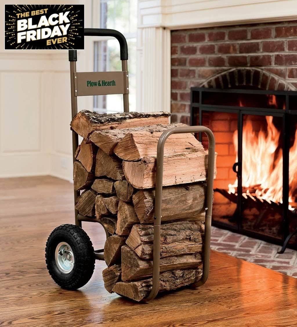 Awesome Rack Storage Wood Log Cart Carrier Holder for Firewood Outdoo