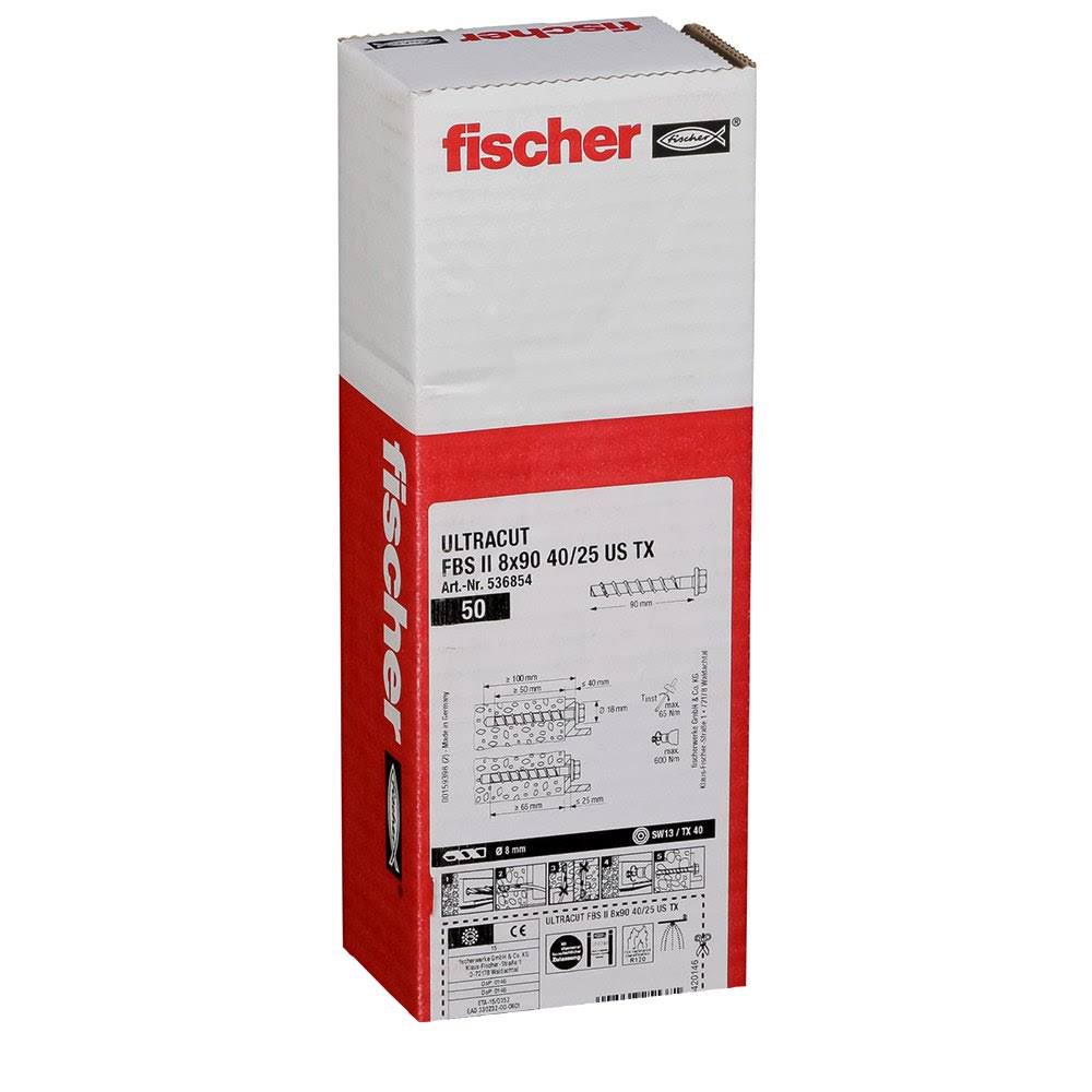 Fischer Ultracut FBS II 8X90 40/25 US TX 50 Pcs Hardware/Electronic