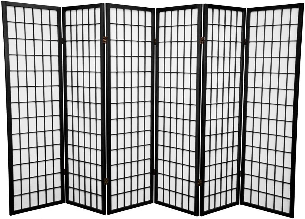 SQUARE FURNITURE Panel Shoji Screen Room Divider 3-10 Panel (3 Panel, Black, White, Cherry, Natural)