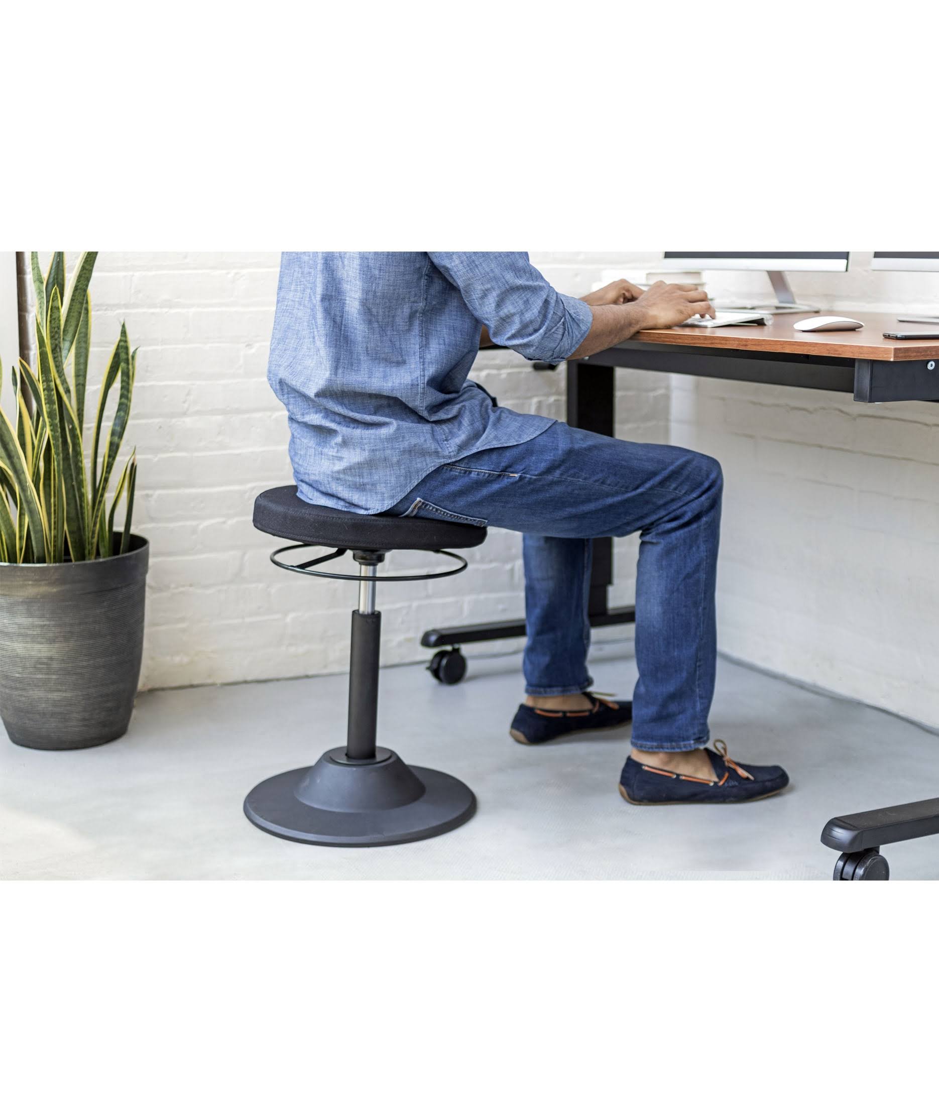 Ergonomic Adjustable Standing Desk Chair with Plush Perch, Black