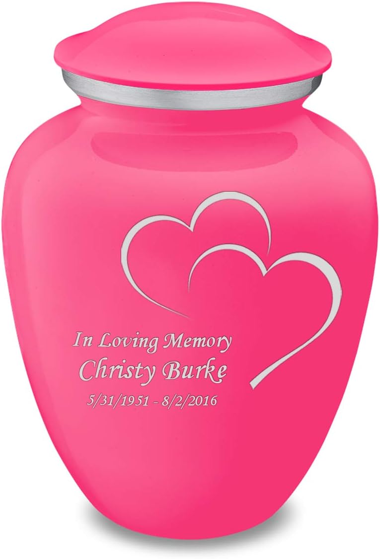 GetUrns Adult Embrace Hearts Cremation Urn with Custom Engraving (Purple)