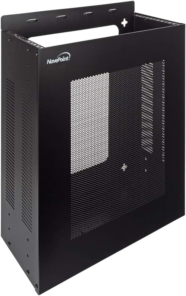 NavePoint 4U Vertical Wall Mountable Server Rack, Black