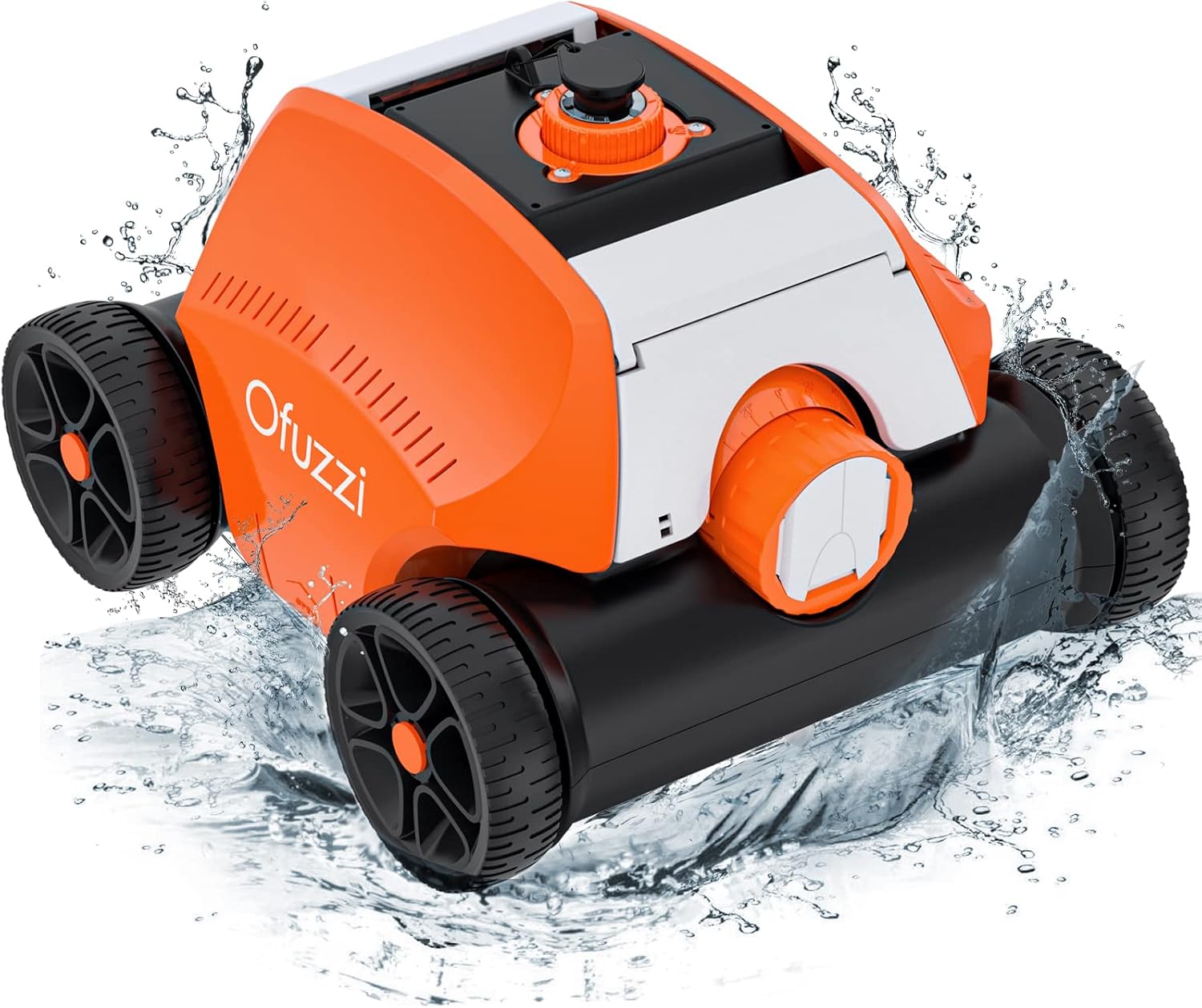 Ofuzzi Cordless Robotic Pool Cleaner, Rechargeable Battery for Max. 120 Mins Runtime, Self-Parking, IPX8 Waterproof Automatic Pool Vacuum, Ideal for All Above/Half Above Ground Pools of Flat Bottom