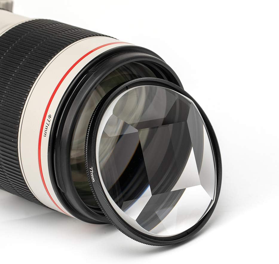 SAKUINER Prism Glasses 77mm Kaleidoscope Prism Lens fx Creative Photography Main Object Multiple Refraction Photography Prism Filter Pack of 2