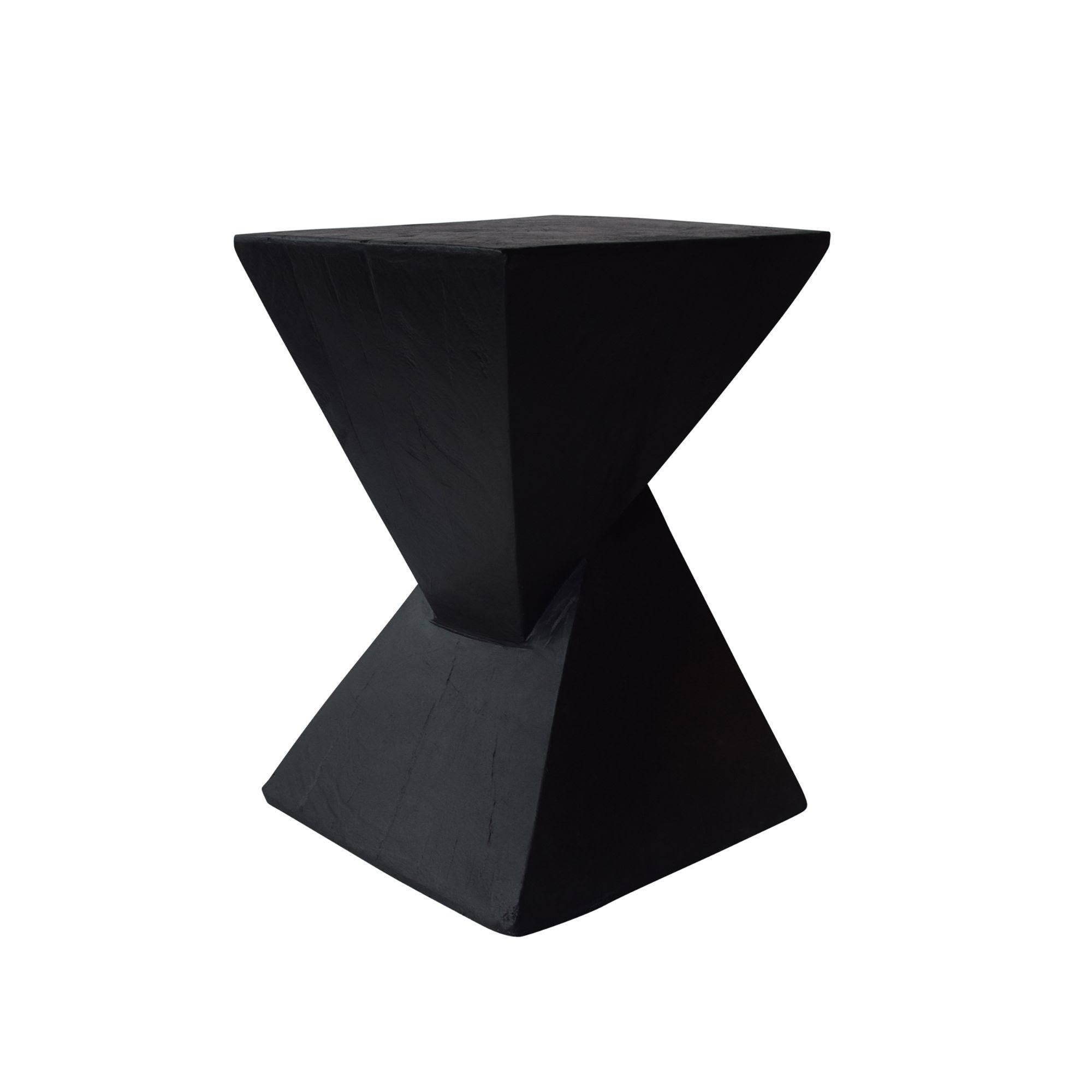 Noble House Atlas Black Lightweight Concrete Accent Table