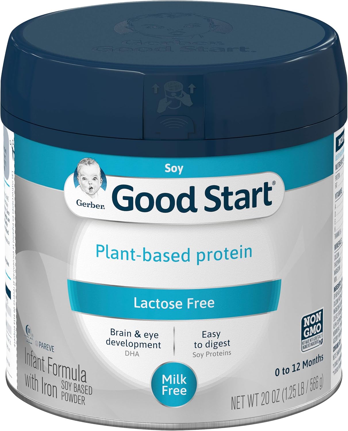 Gerber Good Start Plant Based Protein & Lactose Free Non-GMO Powder Infant Formula, Stage 1, 4 Count