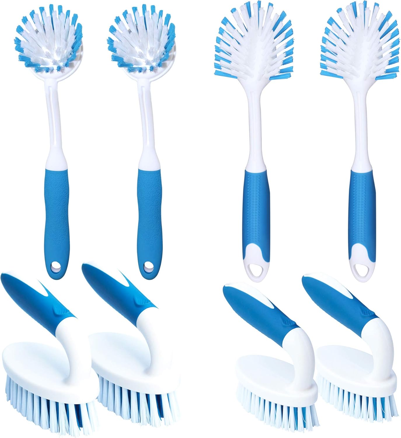 PHYEX 8-Pack Cleaning Brushes, Cleaning Dishes Pots Pan Sink and Bathroom, Cleaning Carpet, Floor, Bathroom, Kitchenware