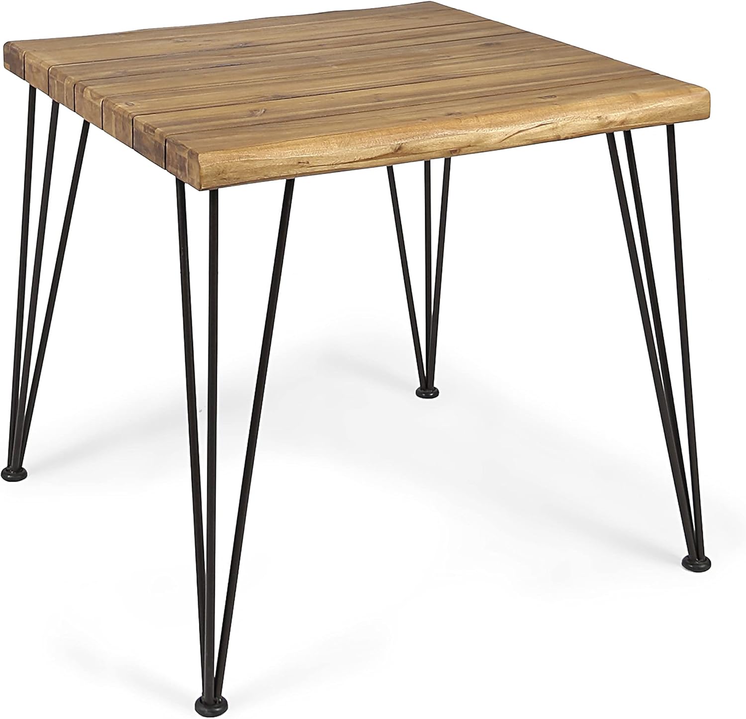Christopher Knight Home Audrey Indoor Industrial Acacia Wood Dining Table, Teak Finish, Rustic Metal