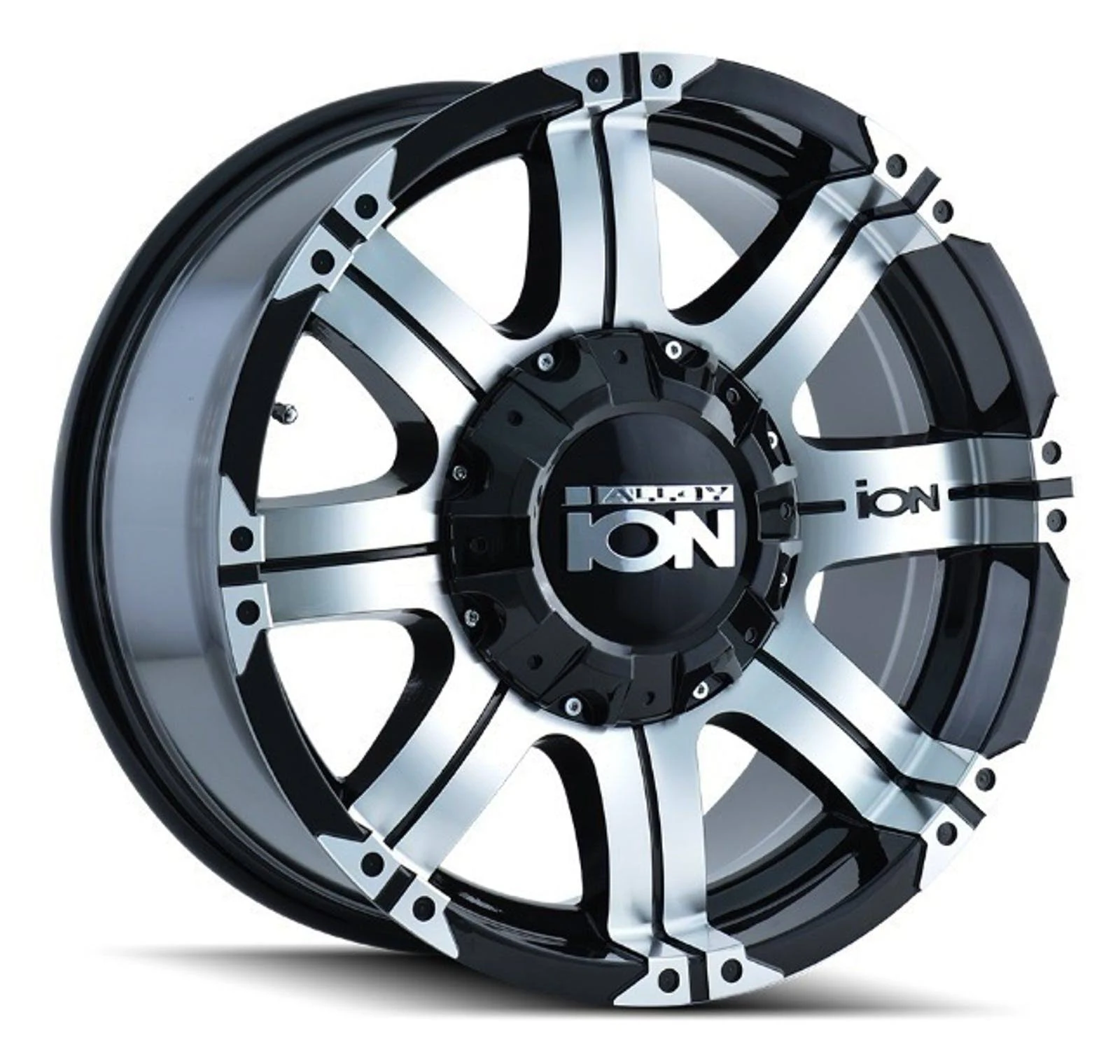 Ion 187 16x8 8x165.1 / 8x170 Black/Machined Face/Machined Lip