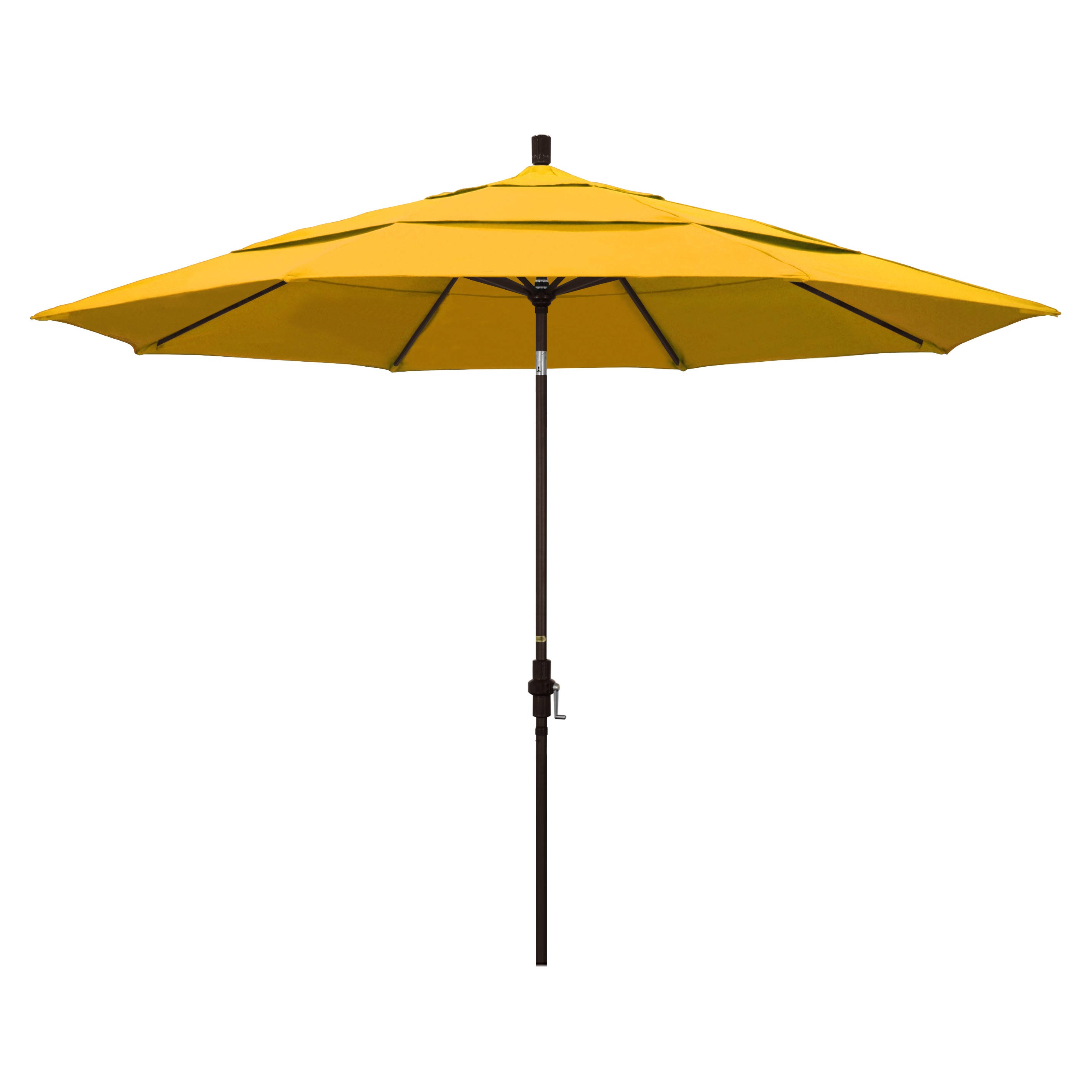 California Umbrella-194061161524-11& Aluminum Market Umbrella with Double Wind Vent SA57 - Yellow 117: BronzePacifica