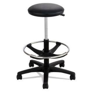 Safco 3436BL Extended-Height Lab Stool, Black