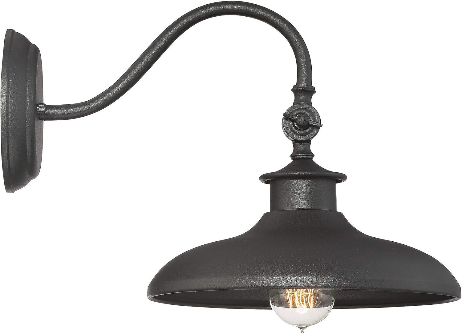 Trade Winds Lighting TW79589-BK Black Gooseneck Barn Light LED Compatible Fixture for Indoor/Outdoor Use