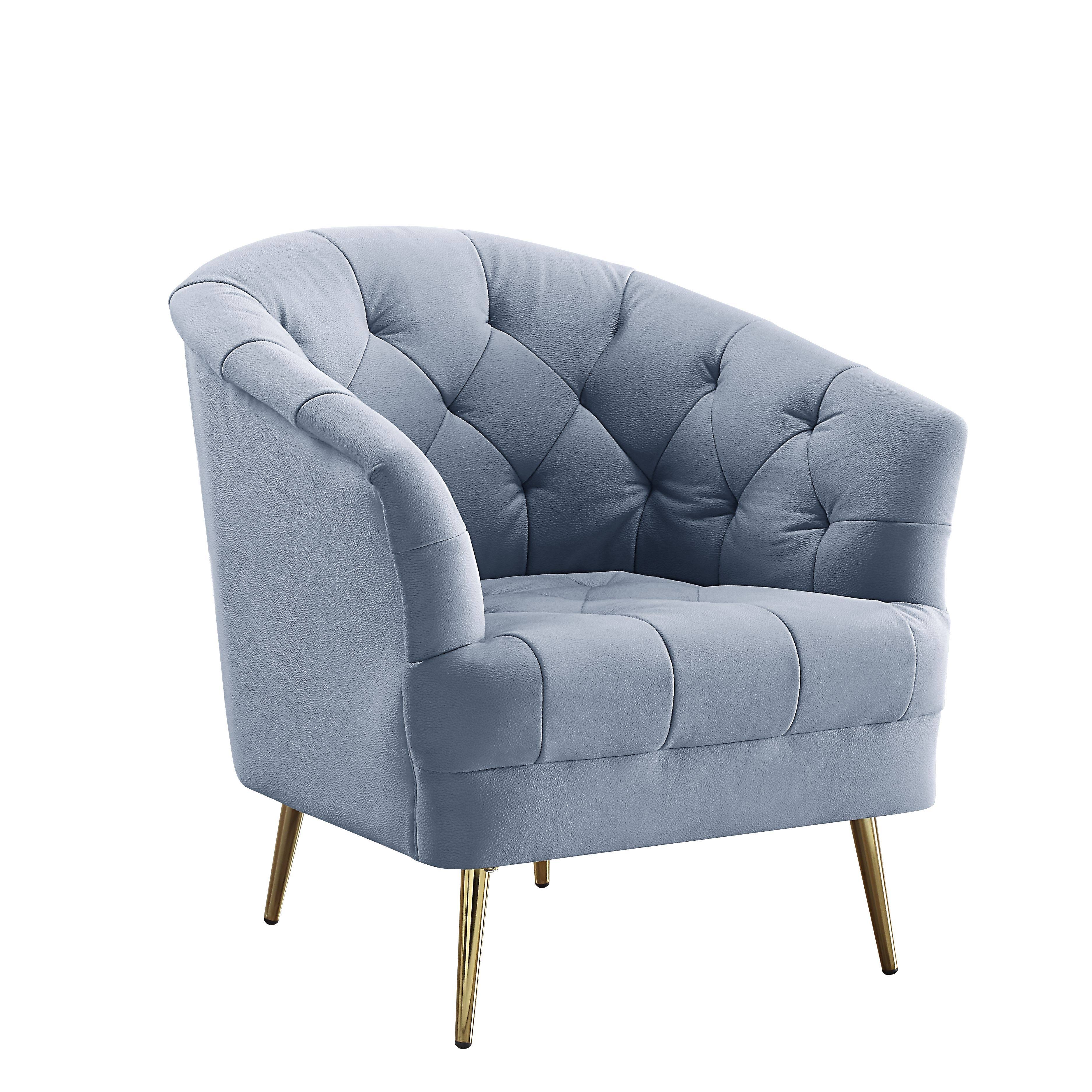 Acme Bayram Chair in Light Gray Velvet