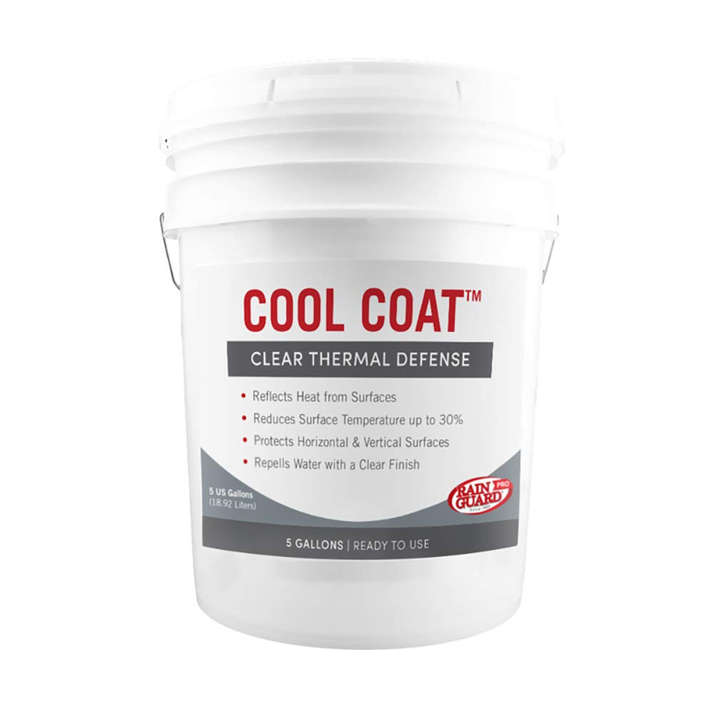 Rain Guard Water Sealers SP-2005 Cool Coat White Thermal Barrier Ready to USE on Exterior Surfaces Covers up to 1000 Sq. Ft. 5 Gallon