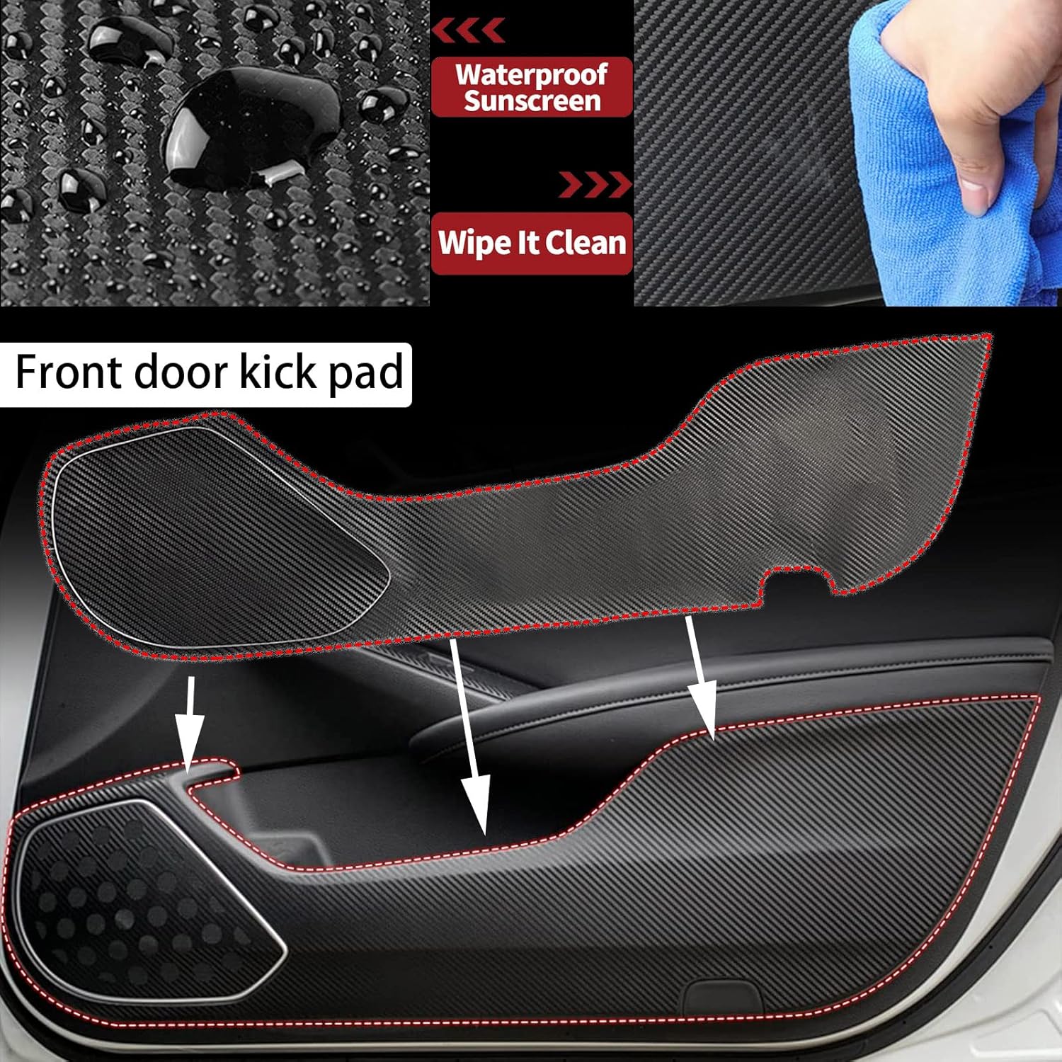AOMSAZTO Anti-Kick Pad Door Kick Protection Trim Compatible with Honda Accord 2018-2022 Accessories 4PCS