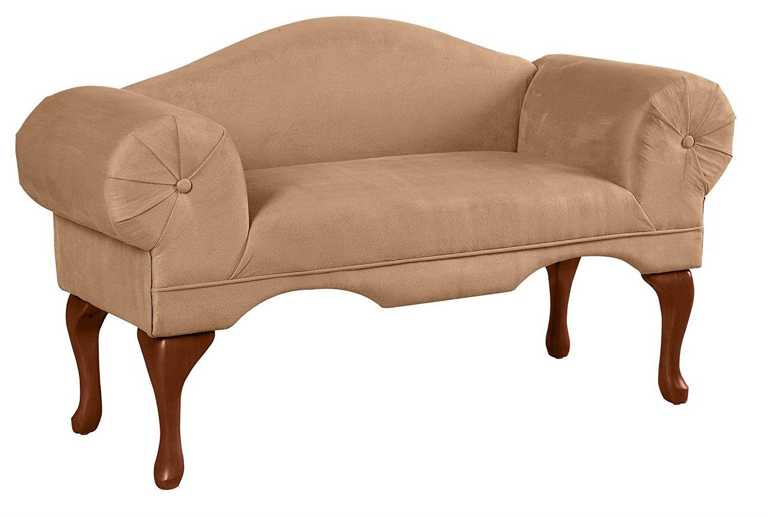 Acme Aston Bench with Rolled Arm, Beige Microfiber