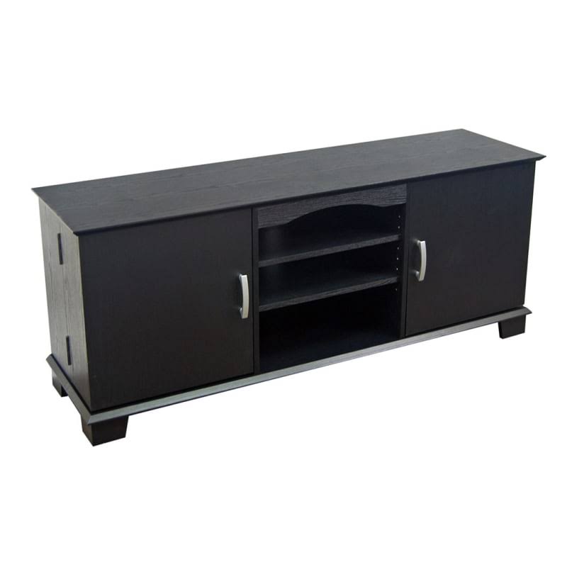 Delacora WE-BD60C73 57x22 Wide Laminate and Wood Media Cabinet Black