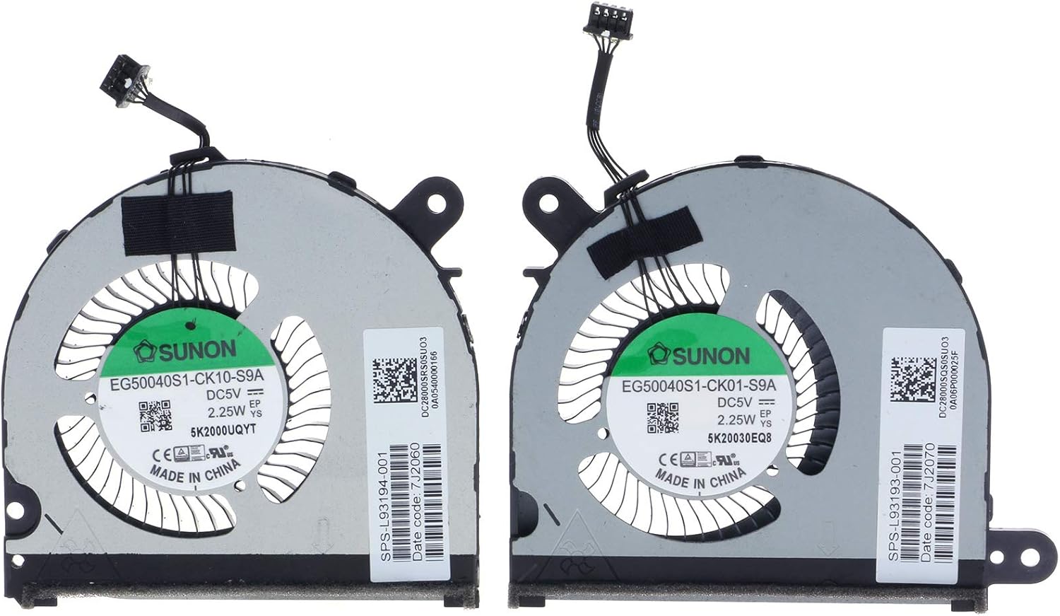 CPU+GPU Cooling Fan for HP Envy x360 15M-EE013dx 15M-EE0023DX 15M-ED 15M-ED0013DX L93193-001 L93194-001 DC28000SQS0 DC28000SRS0 Pack of 2