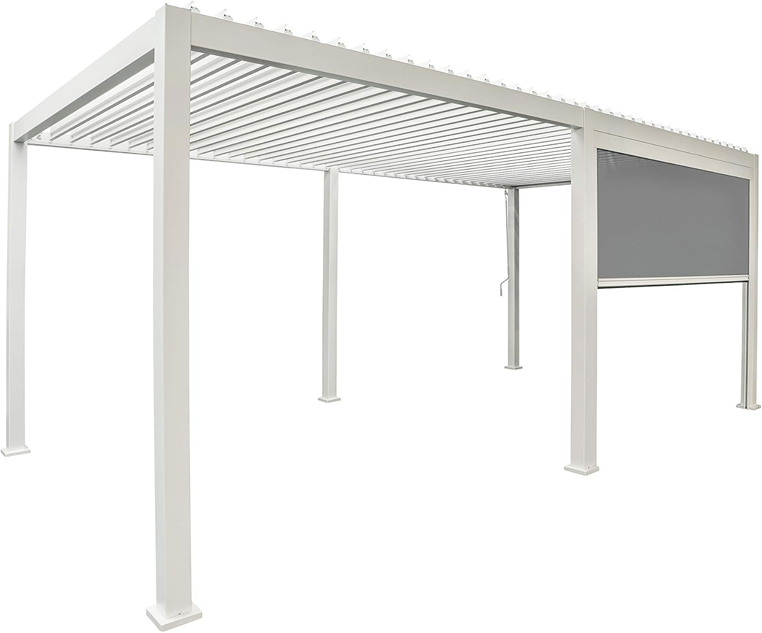 SORARA Mirador Adjustable Sun Shade Privacy Screen Panel with 3 Sided Aluminum Track for Outdoor, Patio, Awning, Pergola or Gazebo 10'x10' or 10'x20' in White NOT Including Main PERGOLA&hellip;