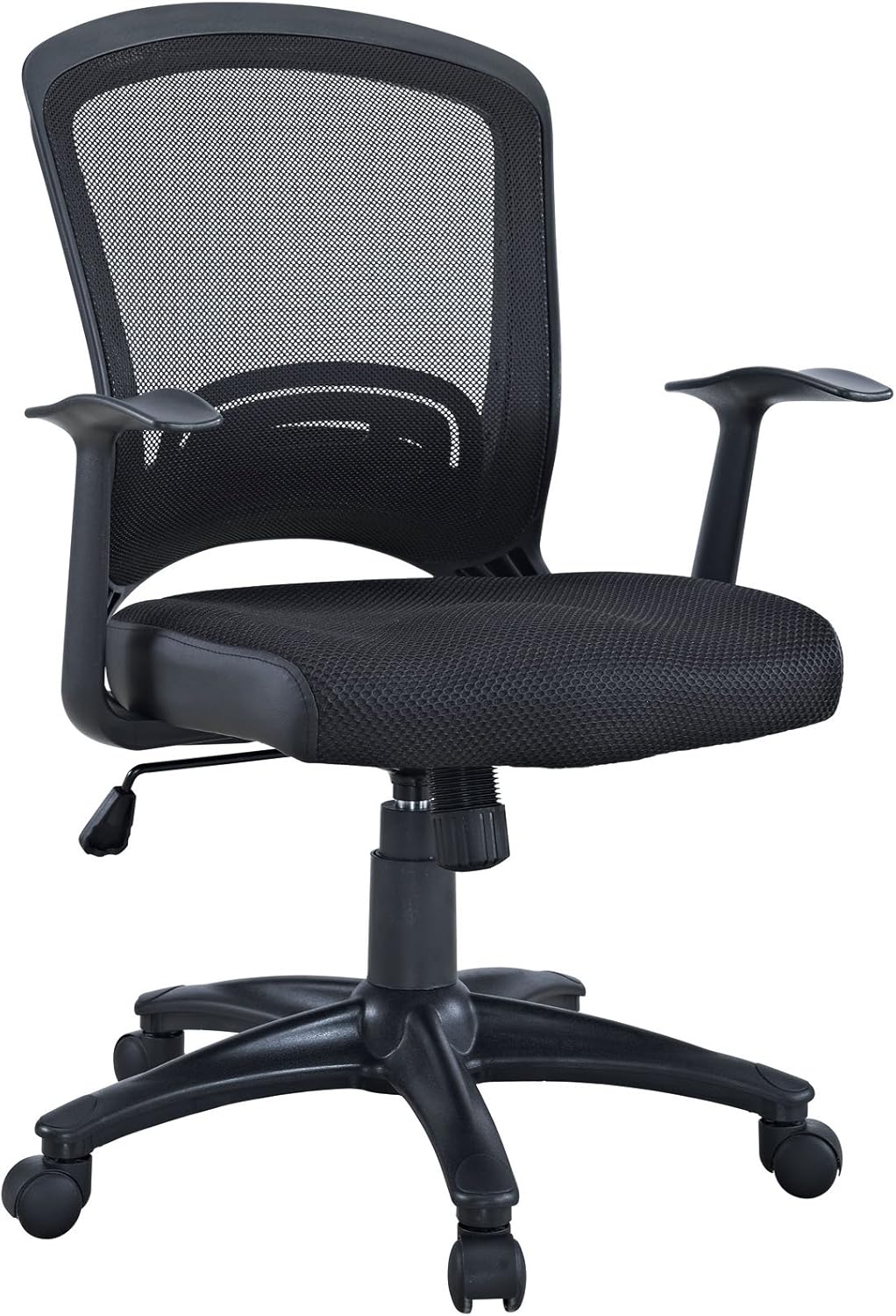 Leo Task Black Mesh Office Chair with Height Adjustable Mesh Fabric Seat