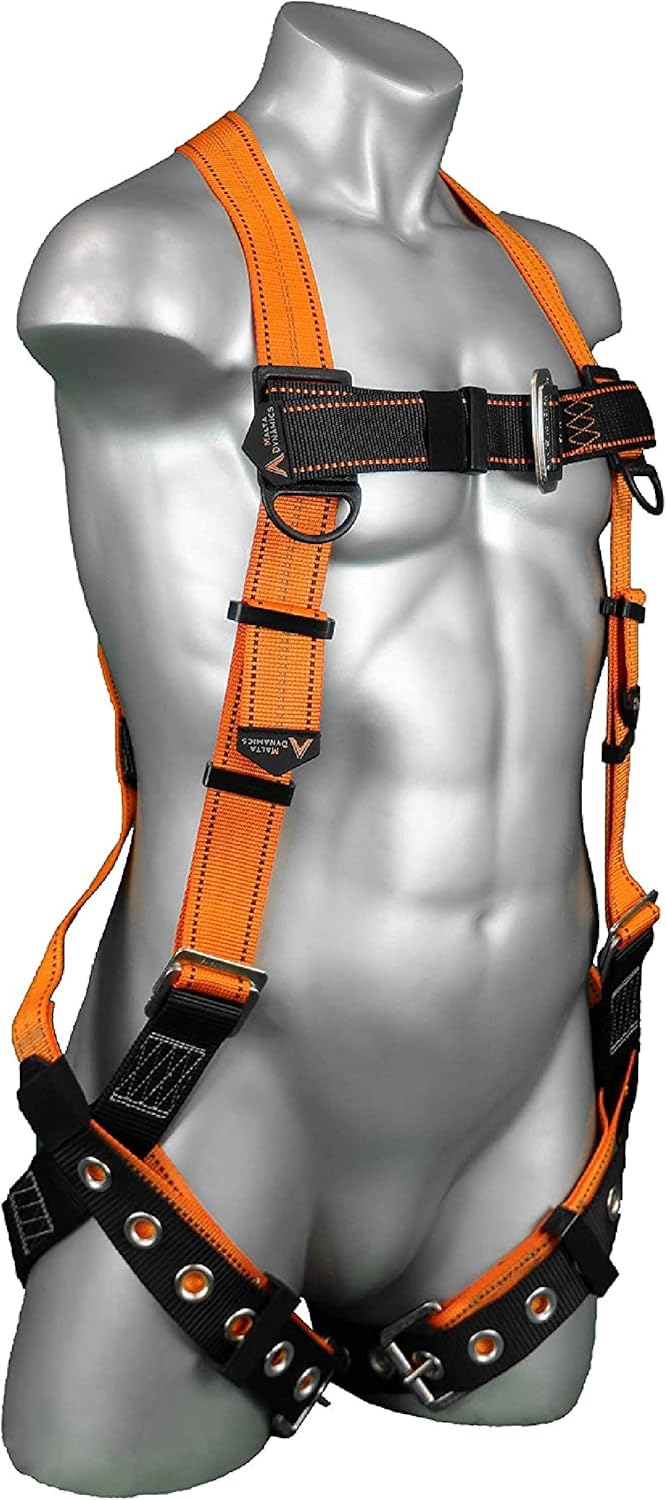 Malta Dynamics Warthog Safety Harness Fall Protection with Tongue Buckle Legs, Full Body Harness for Construction - OSHA/ANSI/CSA Compliant, (XX-L) Pack of 2
